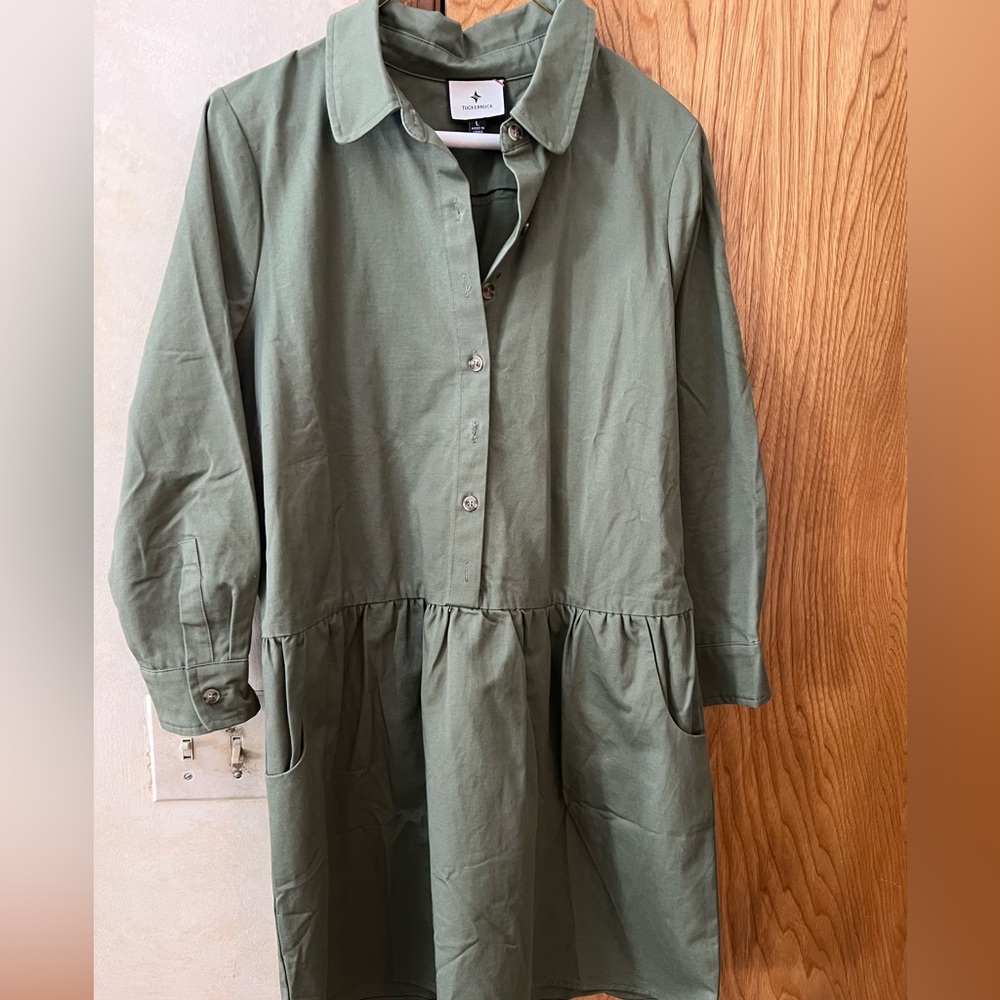 Tuckernuck Jade Green Stretch Twill Hayes Dress